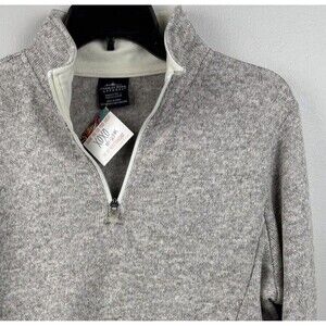 NWT Charles River Sweater Women Large Beige  1/4 Zip Pullover Monogram KAR New
